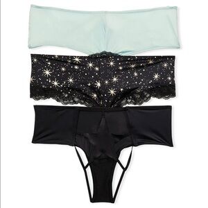 NWT Bundle of Victoria secret panties LIGHT BLUE M  / XL​​​​​​​​